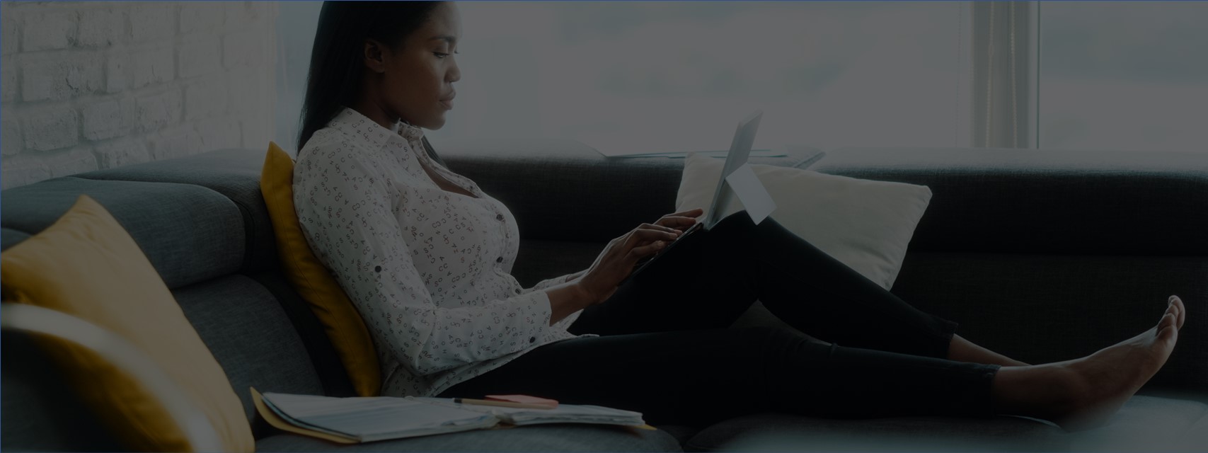 woman working on laptop computer from home