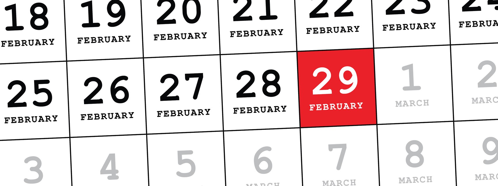 A calendar with February 29 highlighted.