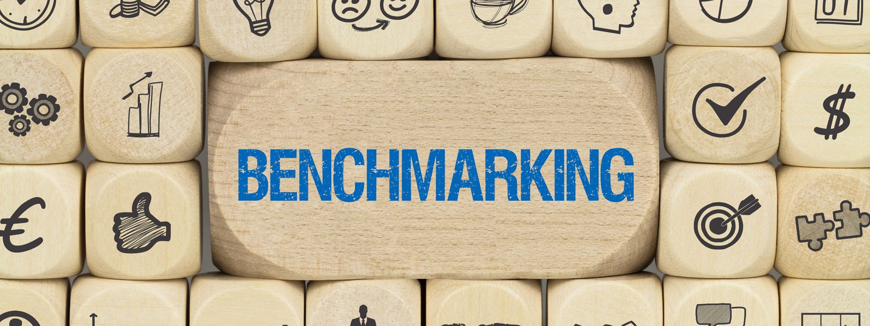 A creative benchmarking illustration crafted from wooden boxes