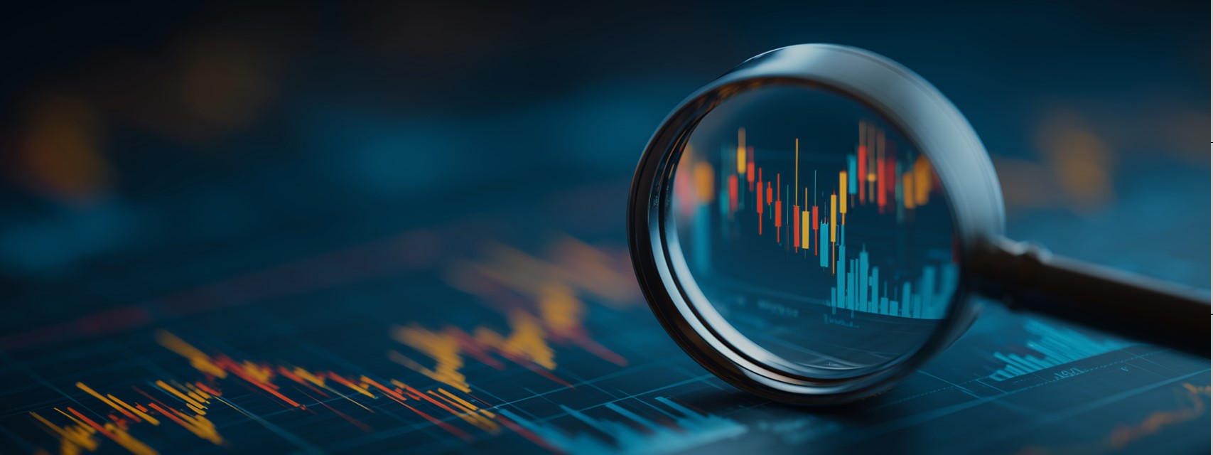 Magnifying glass focused on chart of executive stock holdings