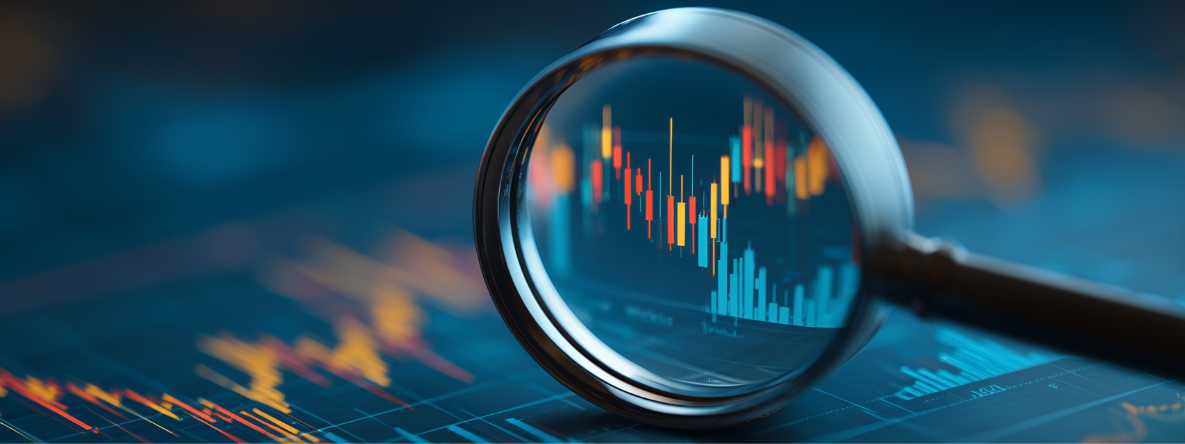 Magnifying glass focused on chart of executive stock holdings