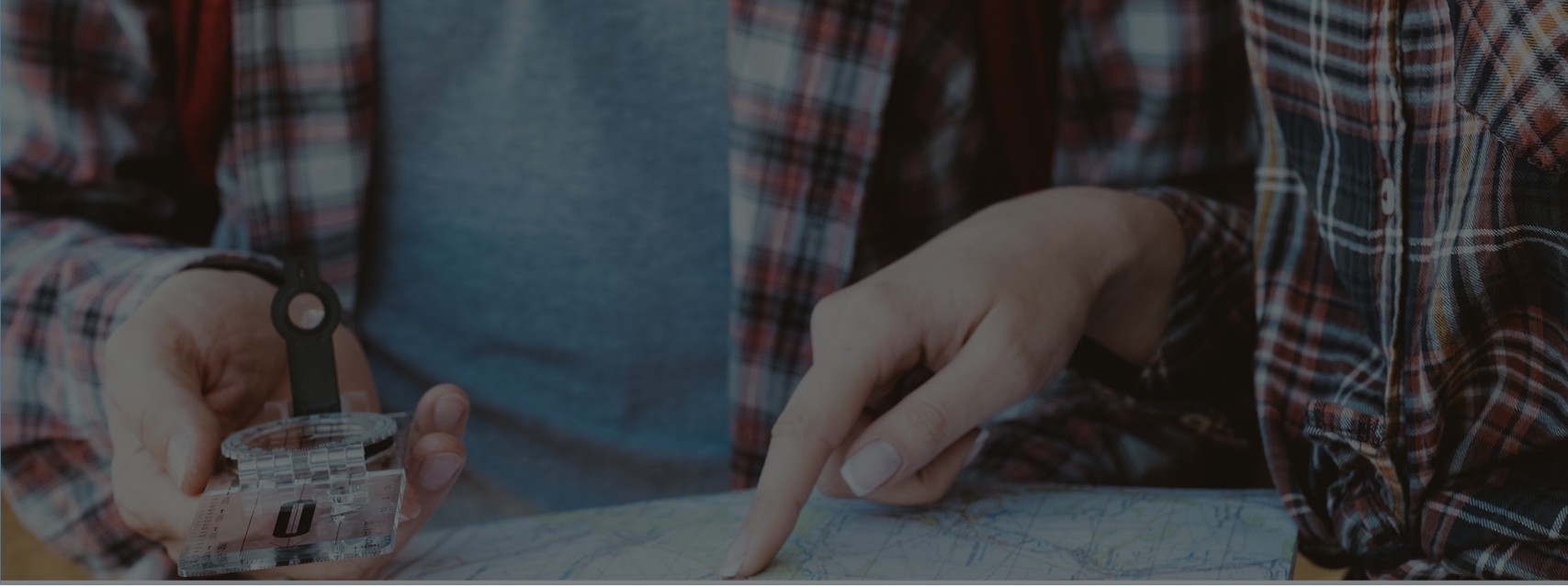 viewing compass and map