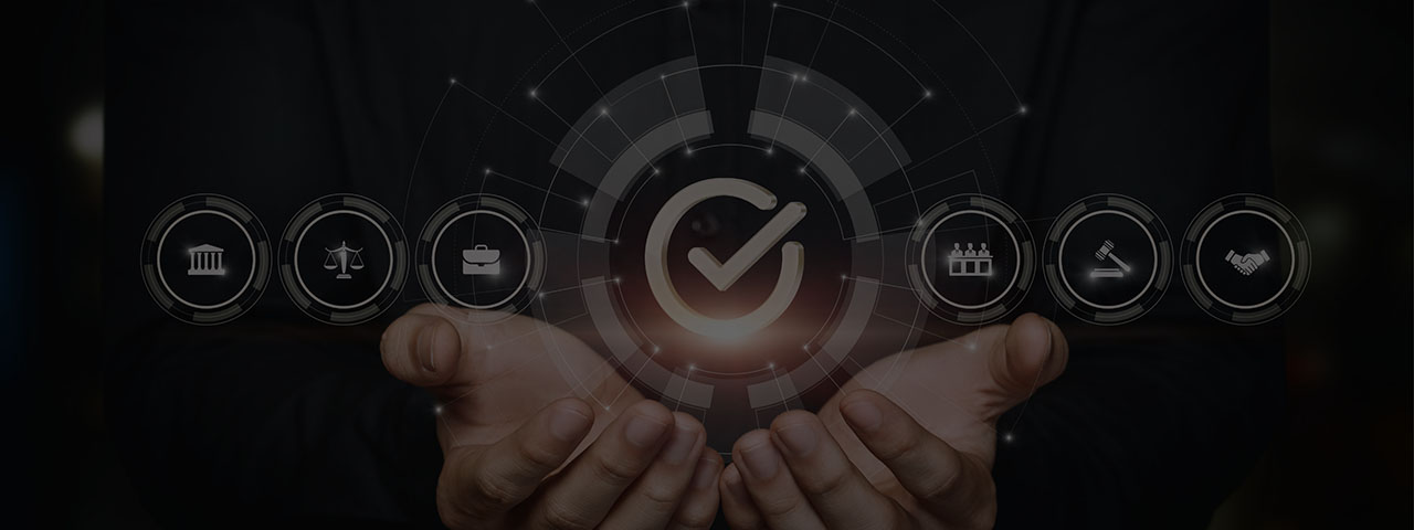 Ethics-Compliance in Equity Comp Series - Banner Hands holding virtual icons for ethics and compliance