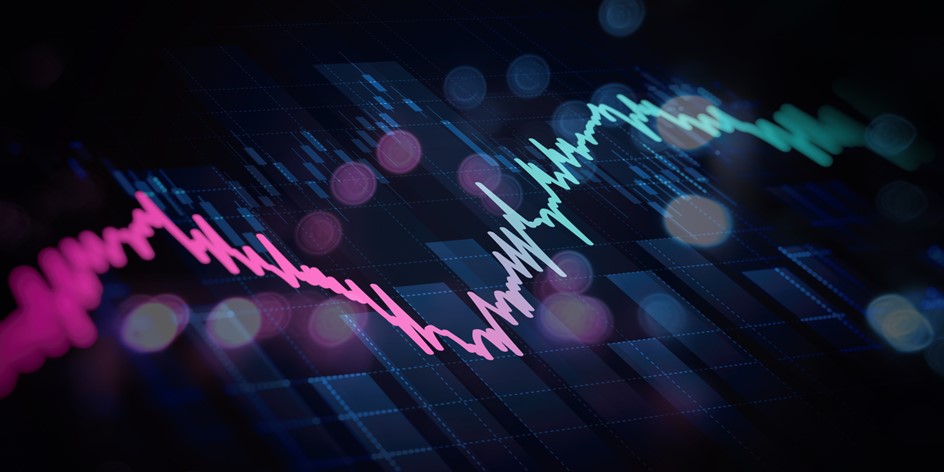 line graph of declining stock price