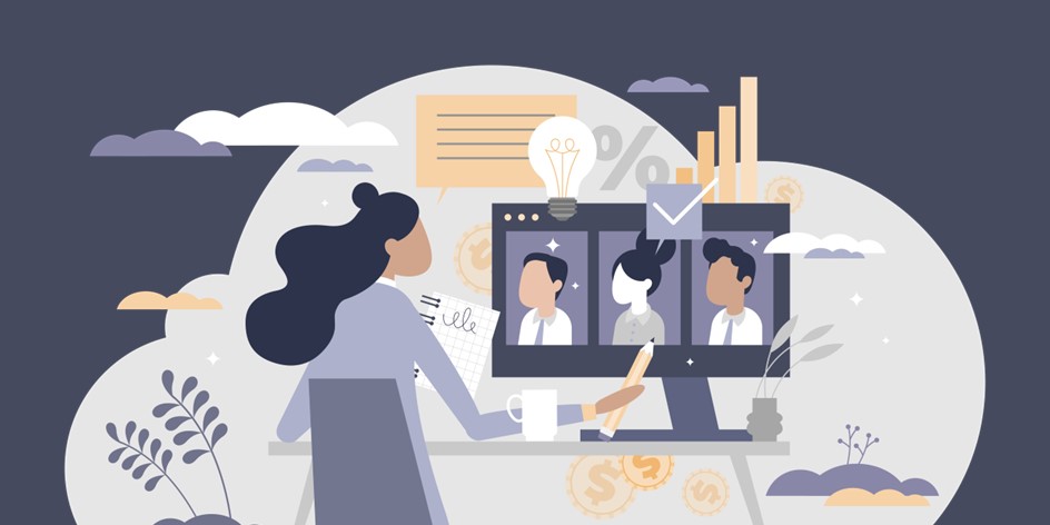 Woman working at insider compliance desk of broker