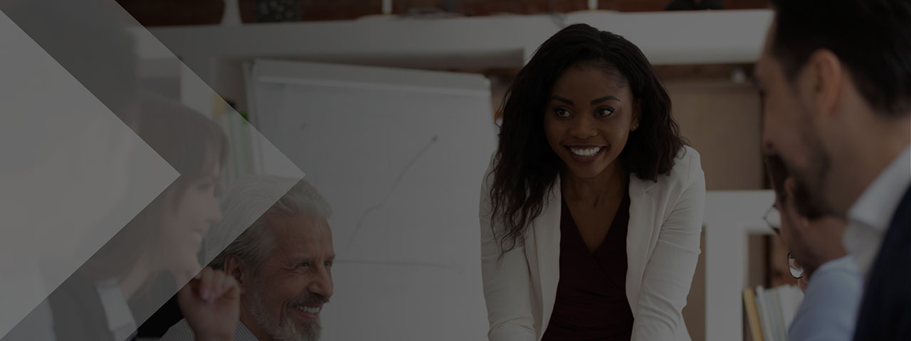 Businesswoman leading a meeting