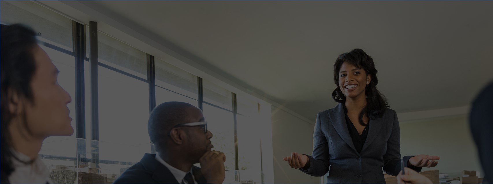 Woman leading a team discussion